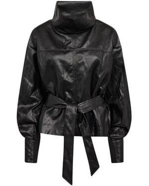 co'couture Gittcc Trechterhals Blouse - Zwart