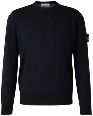 Stone Island Round-Neck Knitwear - Bleu