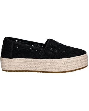 TOMS Valencia Plateau-Espadrilles - Schwarz
