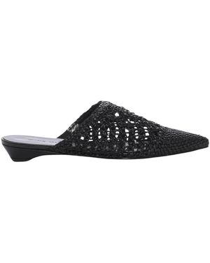 Pons Quintana Schoenen ,Zwart ,Leer Sabot