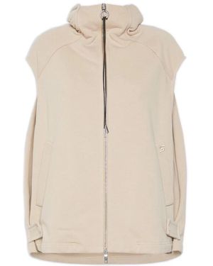 Sportmax Jassen ,Katoen Oversized Katoenen Fleece Vest - Naturel