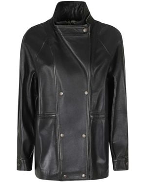 Semicouture Leather Jackets - Black