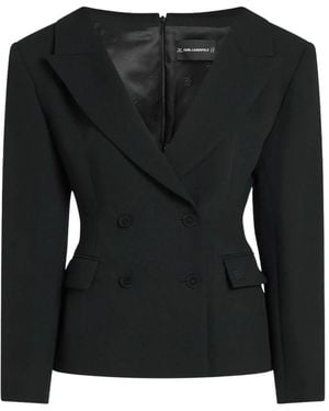 KARL LAGERFELD Studio Wide Shoulder Blazer - Schwarz