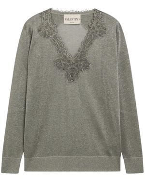 Valentino Garavani V-Neck Knitwear - Gris
