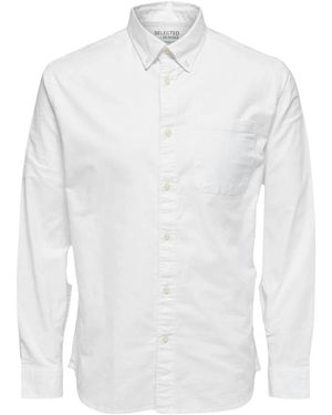 SELECTED Overhemden ,Wit ,Katoen Tijdloos Oxford-Hemd