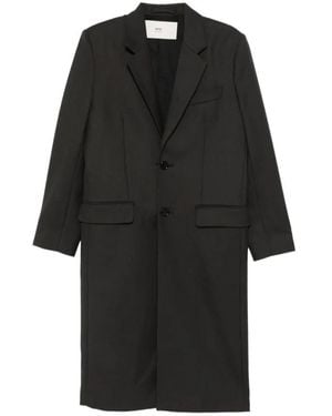 Ami Paris Single-Breasted Coats - Schwarz