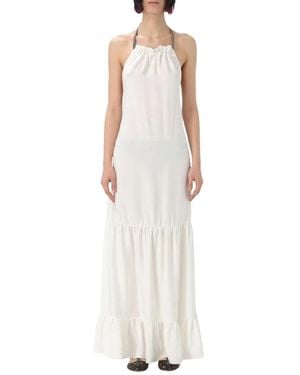Hanita Elegantes Rüschen Maxikleid - Weiß