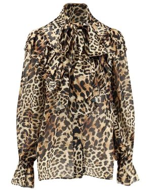 ACTUALEE Overhemden ,Bruin ,Polyester Shirt Met Dierenprint