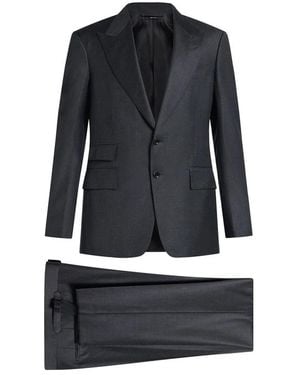 Tom Ford Single Breasted Suits - Black