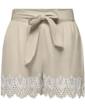 ONLY Tulum Emb Loose Belt Short - Naturel