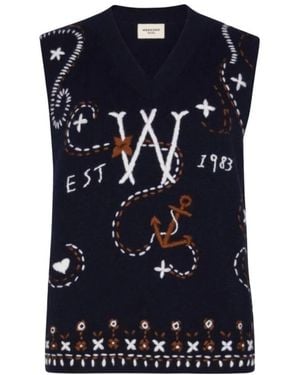Weekend by Maxmara V-Neck Knitwear - Bleu