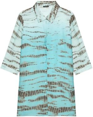 FIORELLA RUBINO Shirt Met Vervaagde Dierenprint - Blauw
