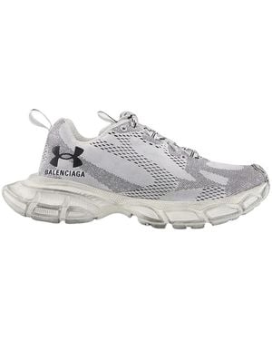Balenciaga Weiße Strick-Sneaker Mit Abgenutztem Effekt - Grau
