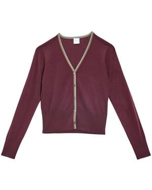 Paul Smith Truien & Vesten ,Rood ,Wol Cardigan Merinos Extrafine - Paars