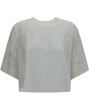 Burberry Cropped T-Shirt Met Reliëflogo - Grijs