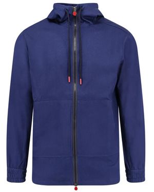 Kiton Blauer Pullover Mit Reißverschluss Und Kapuze