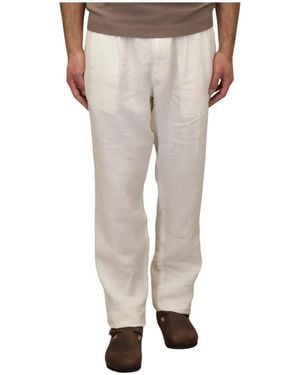 MC2 Saint Barth Broeken ,Wit ,Linnen Havier Pleated Broeken - Naturel