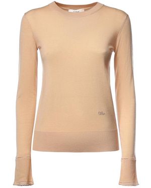 Chloé Round-Neck Knitwear - Neutro