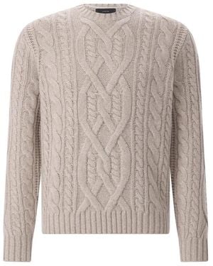 Vince Rundhals-Strickpullover - Grau