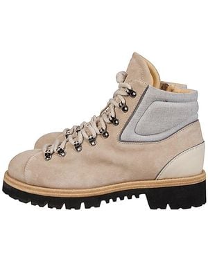 Eleventy Lace-Up Boots - Natural