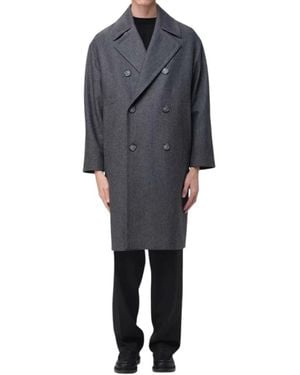 Hevò Double-Breasted Coats - Grigio