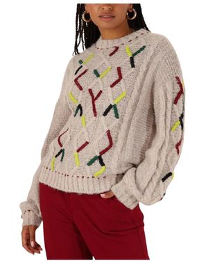 Pom Kabelrosa Pullover & Weste - Rot
