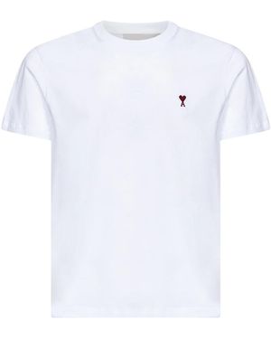 Ami Paris Tops ,Wit ,Katoen T-Shirts En Poloshirts