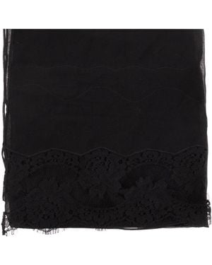 Dolce & Gabbana Seidenschal Mit Spitzendetail - Schwarz