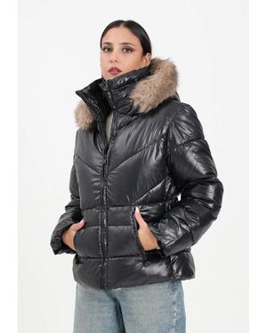 Jacqueline De Yong Schwarze Winter Daunenjacke