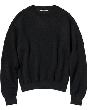 AURALEE Round-Neck Knitwear - Black