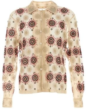 Bode Geborduurde Tulle Solarium Shirt - Naturel