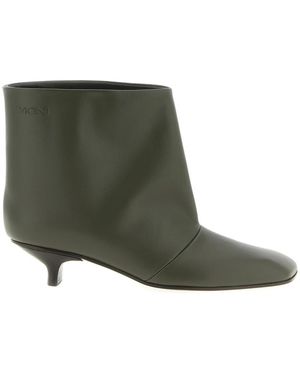 Vicini Schoenen ,Groen ,Leer Cizin Enkellaarsjes