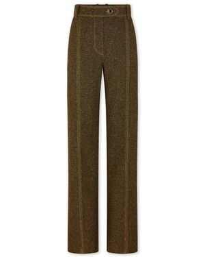 Rabanne Broeken ,Geel ,Wol Chine Wol Maatwerk Broek - Groen