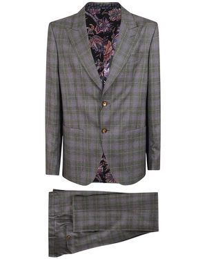 Etro Single Breasted Suits - Grigio