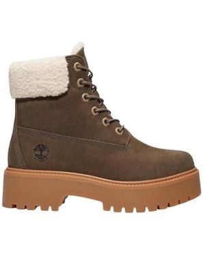 Timberland Knöchelhohe Schnürstiefel Aus Kunstleder - Braun