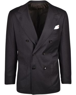 Kiton Double-Breasted Jacket - Zwart