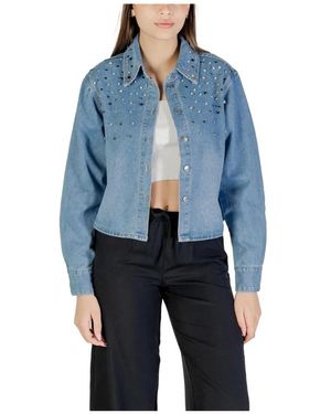 ONLY Rhinestone Embellished Denim Jacket - Blau
