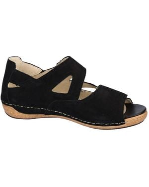 Waldläufer Breite Passform Schwarze Sandale Für Frauen