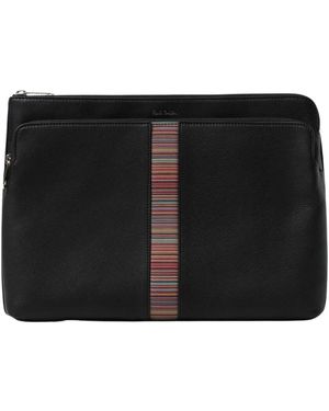Paul Smith Multistripe Ziparound Clutch - Schwarz