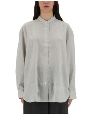 Studio Nicholson Overhemden ,Wit ,Dilys Shirt - Grijs