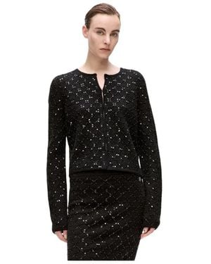KARL LAGERFELD Verzierter Strickcardigan - Schwarz