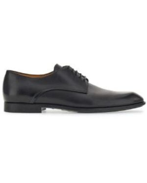 Ferragamo Leder Schnür-Derby-Schuhe - Schwarz