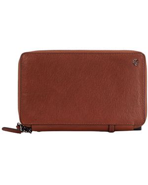 Piquadro Leder Reisedokumentenhalter Brieftasche - Braun