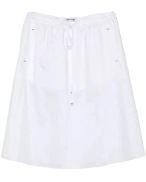 Low Classic Midi Rok Met Trekkoord - Wit