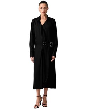 Trussardi Wickelkleid Midi - Schwarz