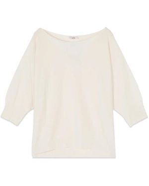 Oltre Nahtloser Strickpullover - Weiß