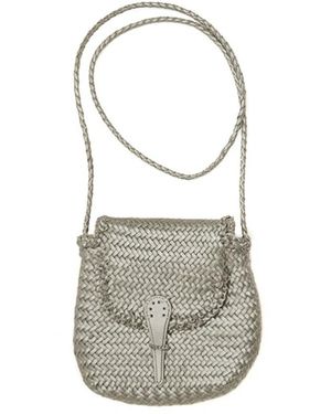 Dragon Diffusion Graue lederhandtasche für frauen - Mettallic