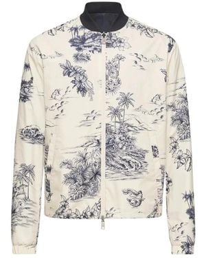 Moncler Jassen ,Blauw ,Bomberjack - Wit