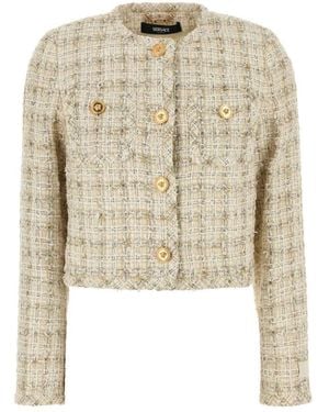 Versace Tweed Jackets - Natural