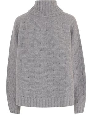 Allude Truien & Vesten ,Grijs ,Wol Cashmere En Zijden Trui